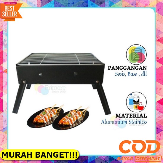 Tempat Panggangan Bbq/Tempat Panggang Arang Berdiri Daging Ayam Sate Serbaguna/Standing Bbq Pemangga