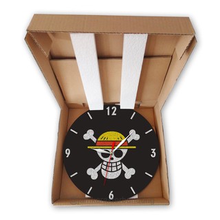  JAM  DINDING ONE PIECE LOGO  ANIME KARTUN KAYU  UNIK ONE02 