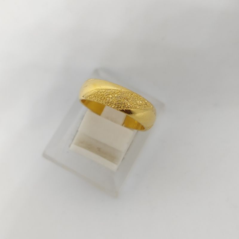 Cincin Belah Rotan Pasir Lapis Emas 24k