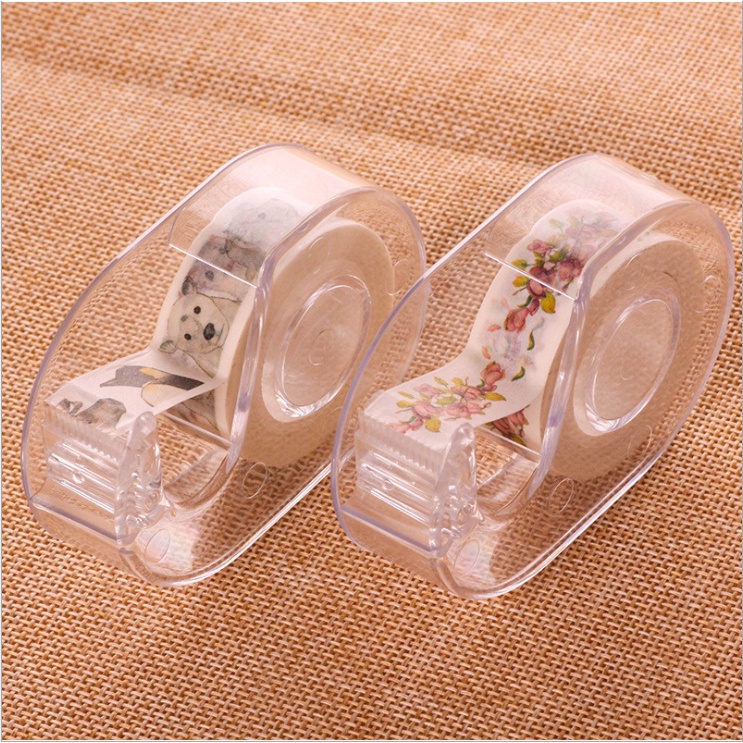 Single Dispenser Tape | Washi Masking Dispenser | Tempat Washi Tape | Single Transparant Washi Tape Selotip Dispenser | Mini Single Dispenser washi tape