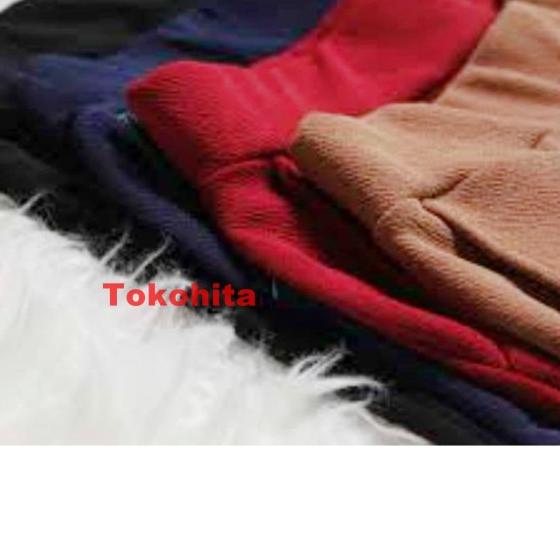 ♥ Celana Kulot Plisket Kulit Jeruk Pendek 7/8 Dewasa, Celana Pendek - Navy ◙