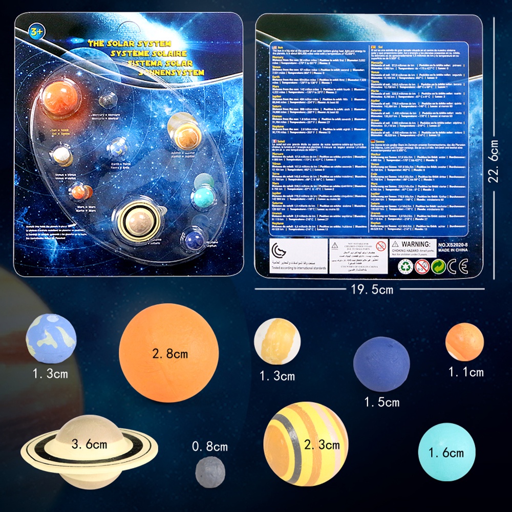 QUINTON Educational Toys Simulation The Solar System Science Toys Model Figures Planet System Earth Neptune For Children Teaching Materials Universe Mercury Cosmic Planet System