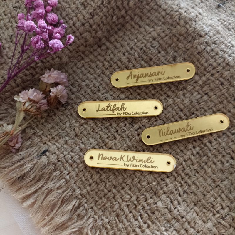 Label tag akrilik hijab