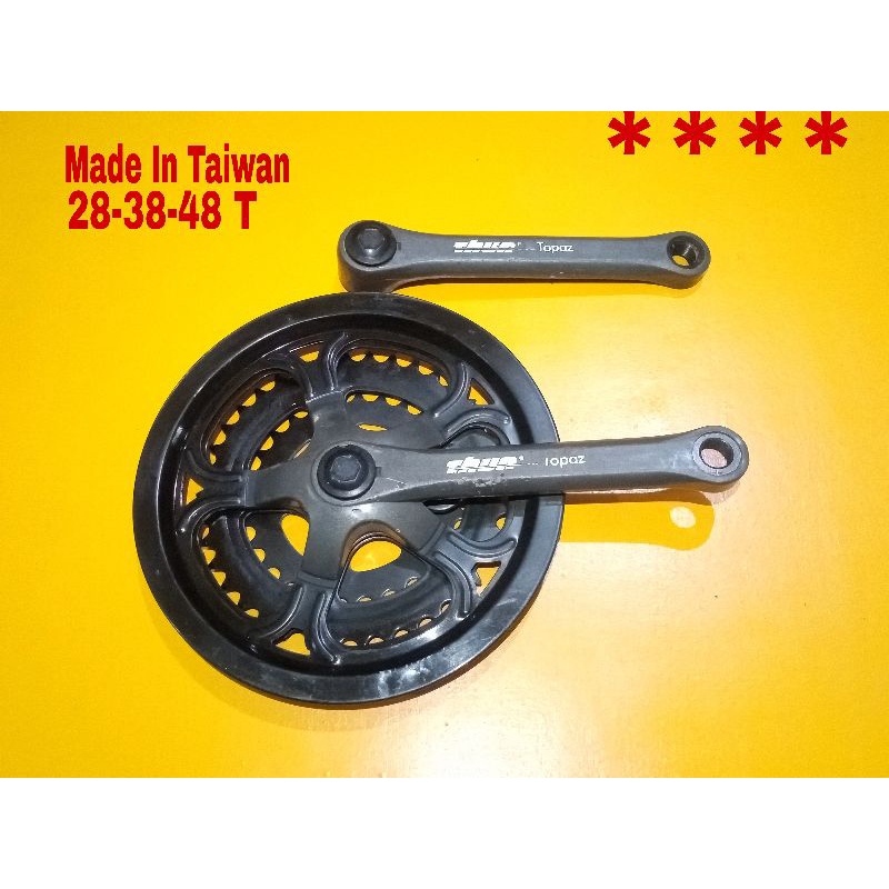 CRANK SUPER JADUL MTB STEEL 28-38-48T TOPAS ORI TAIWAN