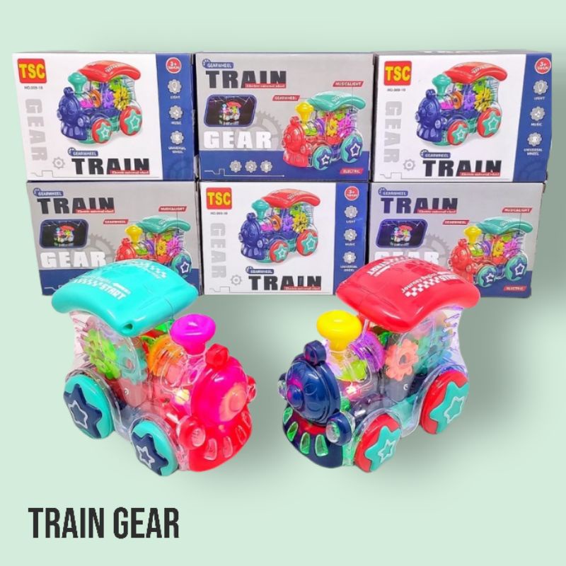 Mainan Anak Kereta Thomas Gear Train Lampu Musik