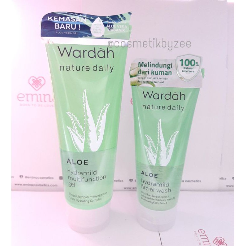 Wardah Paket Aloe Vera | Facial Wash &amp; Moisturizing gel | Wardah paket skin care