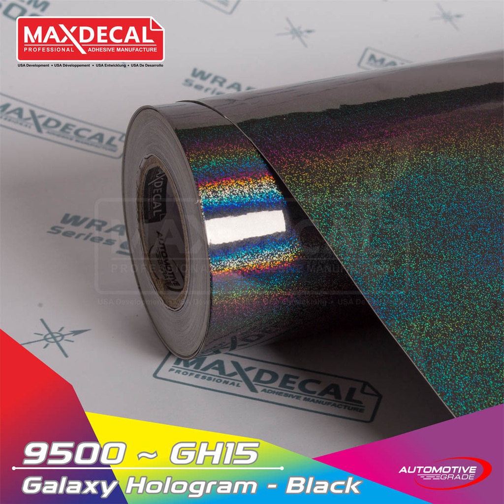 MAXDECAL 9500 - GH15 BLACK Galaxy Hologram Glitter Premium [METERAN]