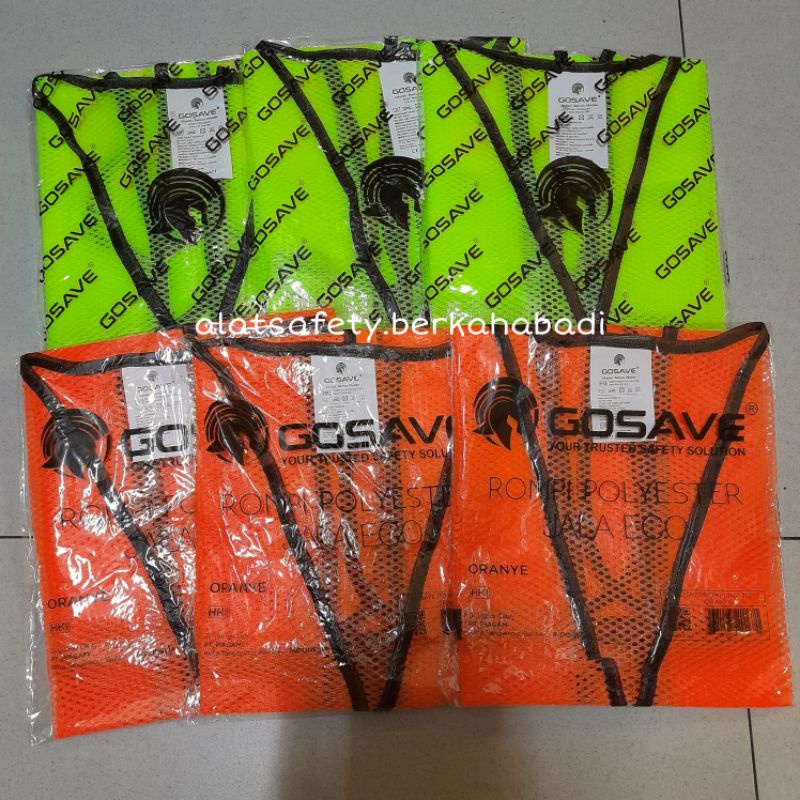 Rompi Jaring Gosave / Rompi Jaring Orange / Rompi Jaring Hijau /Rompi Polyester Jala Eco