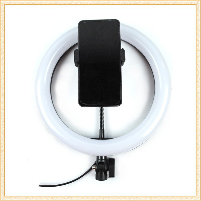 Lampu Halo Ring Light LED Kamera 12W 26cm + Smartphone Holder RL-21 White Light LED Selfie Gs8 10 Inch Ring Light Make Up / Rias Pengantin / Studio TaffSTUDIO