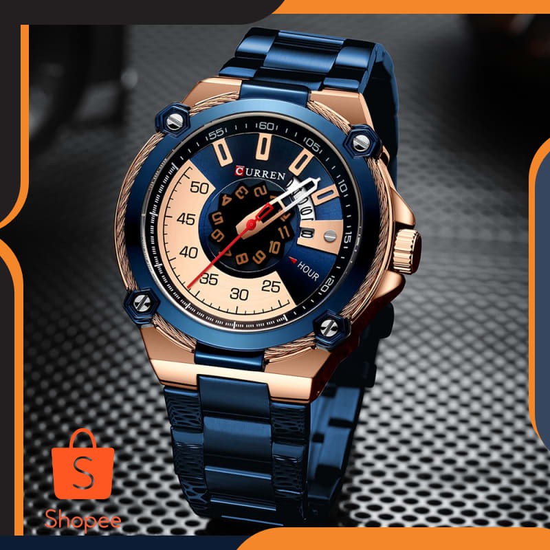 Jam Tangan Pria Terbaru 2020 CURREN New Top Brand Men Watches Men's Full Steel Waterproof Casual