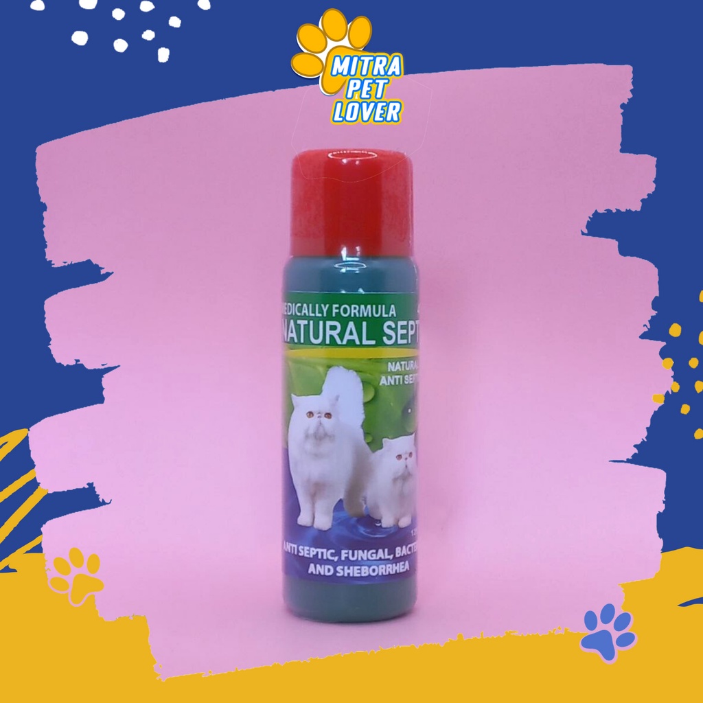 SHAMPO KUCING ANTI RONTOK - NATURAL SEPTIC SHAMPOO 125 ML ORIGINAL - MENGATASI JAMUR BAKTERI KUTU KETOMBE PADA CAT KITTEN KITY PET ANIMAL HEALTHCARE AND VETERINARY TAMASINDO OBAT KESEHATAN DAN VITAMIN TERNAK HEWAN BINATANG PELIHARAAN MITRAPETLOVER