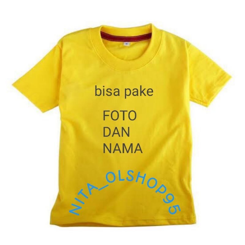 baju anak custom, bisa pake foto dan nama