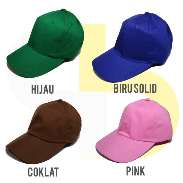 Topi Polos Anak Kualitas Distro Bahan Twill  Pengait Peyetel Ring dan Rell