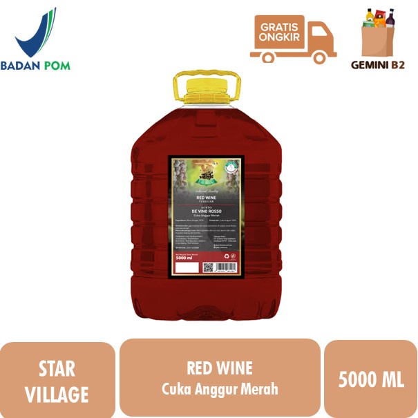 

Star Village Red Wine Vinegar Cuka Anggur Merah 5000 ML