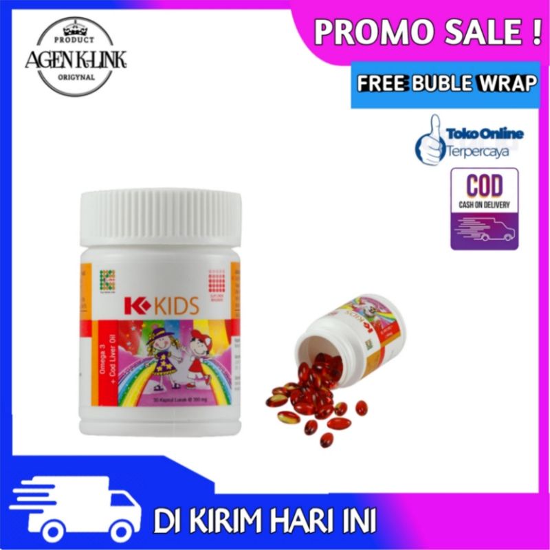 K-KIDS OMEGA 3 MINYAK IKAN ORIGINAL K LINK k kids vitamin Minyak ikan untuk anak penambah nafsu maka