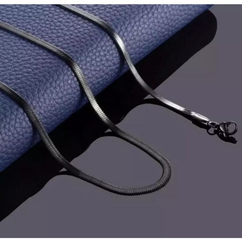 KALUNG TITANIUM HITAM PRIA WANITA ANTI KARAT ANTI LUNTUR