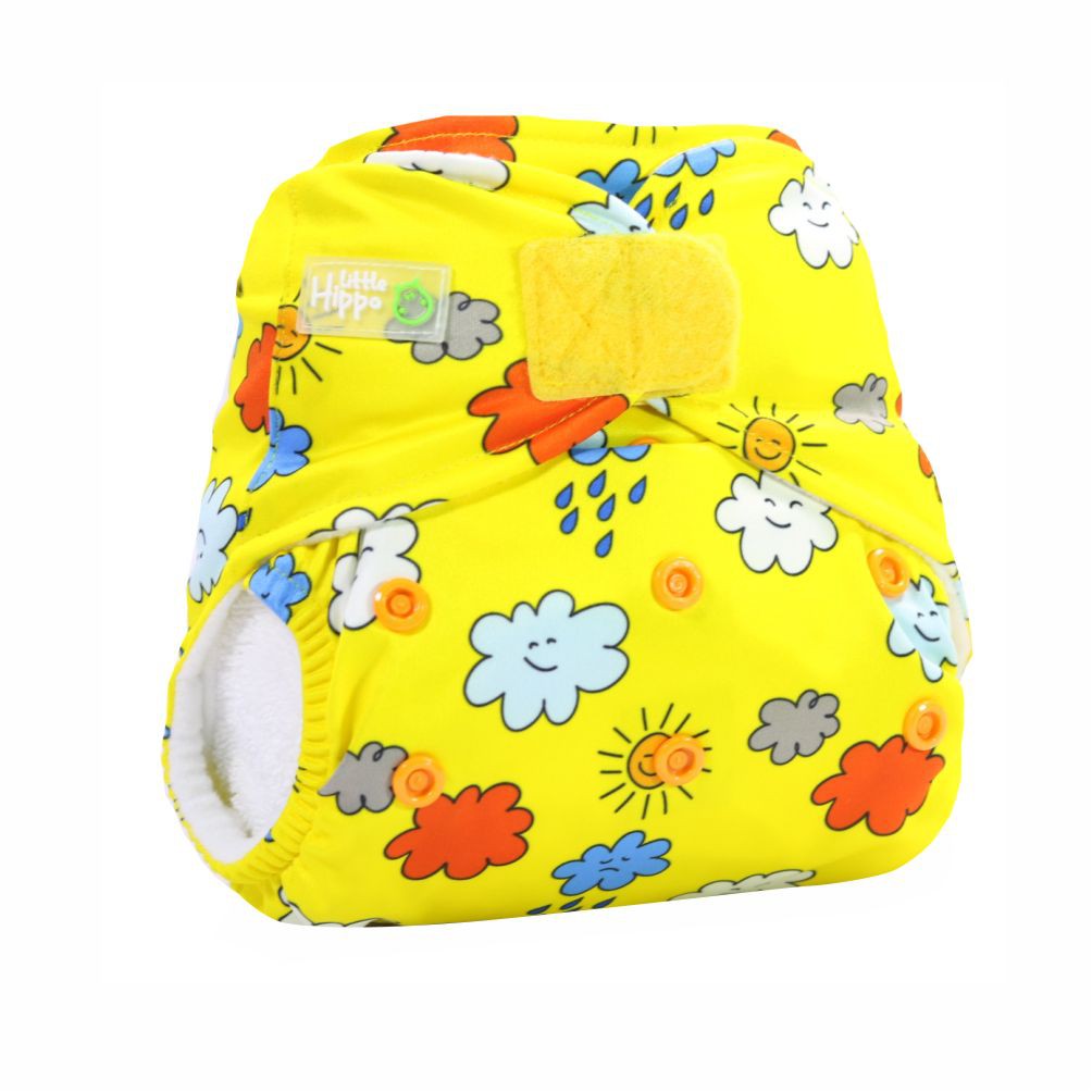 Clodi Popok Kain Bayi Little Hippo Easyfit Yellow Cloud