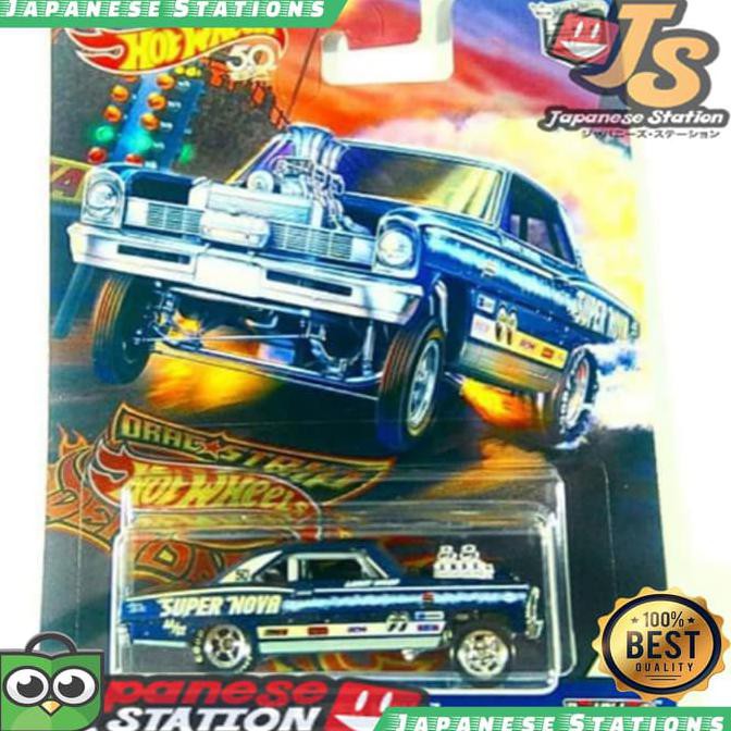 JS Hot Wheels 66 Super Nova Biru MoonEyes drag strip series Ban k | Diecast Mobil