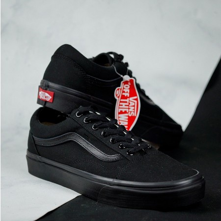 Sepatu Vans Oldskool Premium full Hitam Pria Wanita Sneakers Vans Black &amp; White Size 36-43 Premium Quality