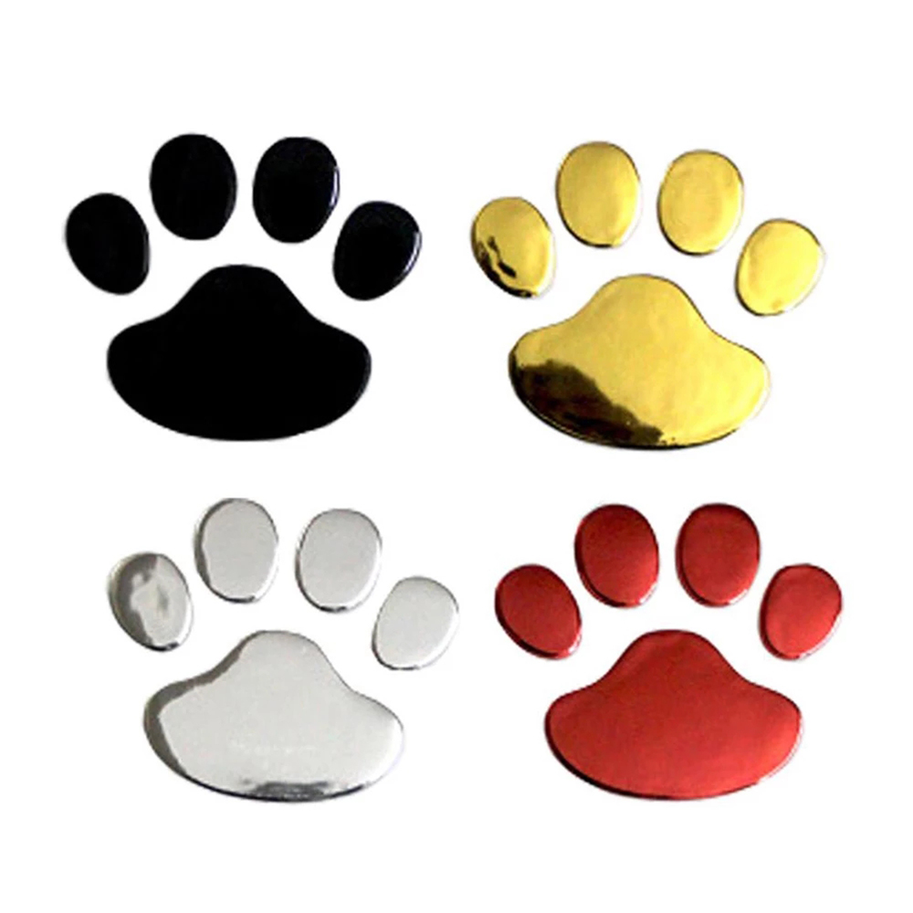 Lanfy 2pcs / Set Stiker Decal Motif Telapak Kaki Anjing / Kucing Bahan Pvc Untuk Dekorasi Pintu / Jendela / Bumper Mobil