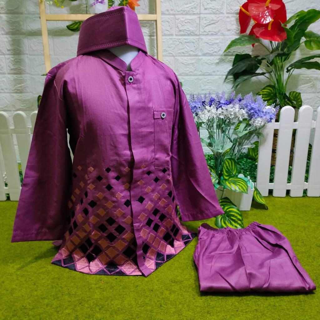 SETELAN KOKO ANAK COWOK MURAH LENGAN PANJANG UNGU