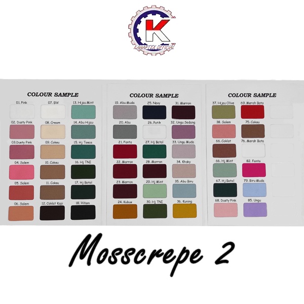 [KAHAPTEX] Bahan Kain Mosscrepe 2 / Moschino / Arabian Crepe Polos Premium - Roll