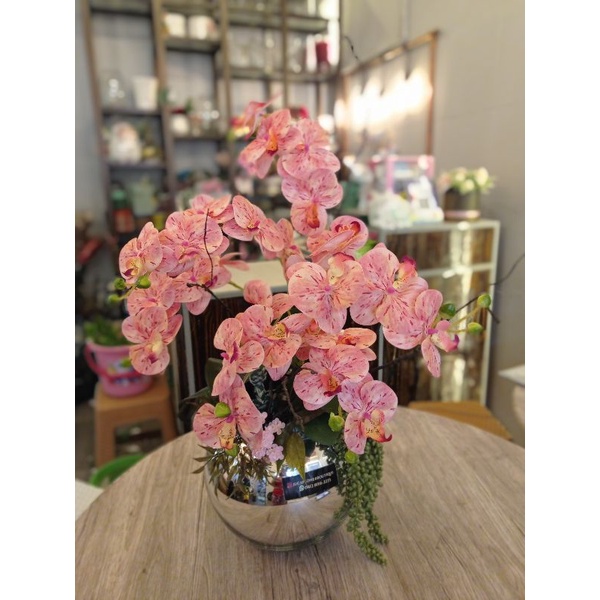 bunga anggrek, hiasan bunga anggrek Artificial, bunga meja
