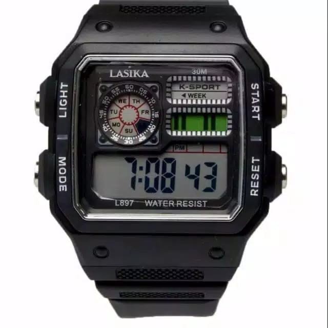 (COD) Jam Tangan Pria Sporty Anti Air Lasika Original LSK-897