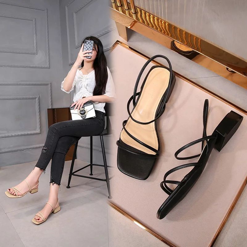 SANDAL WANITA HAK TAHU 3CM MODEL TALI SA95