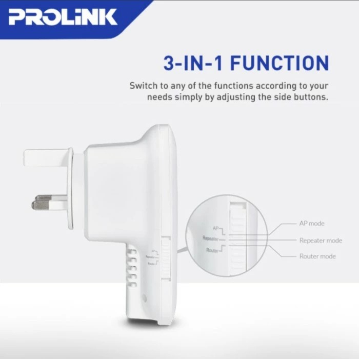 PROLINK WiFi Repeater AP Router 3 in 1 Penguat Sinyal Extender PEN1201 / EXTENDER