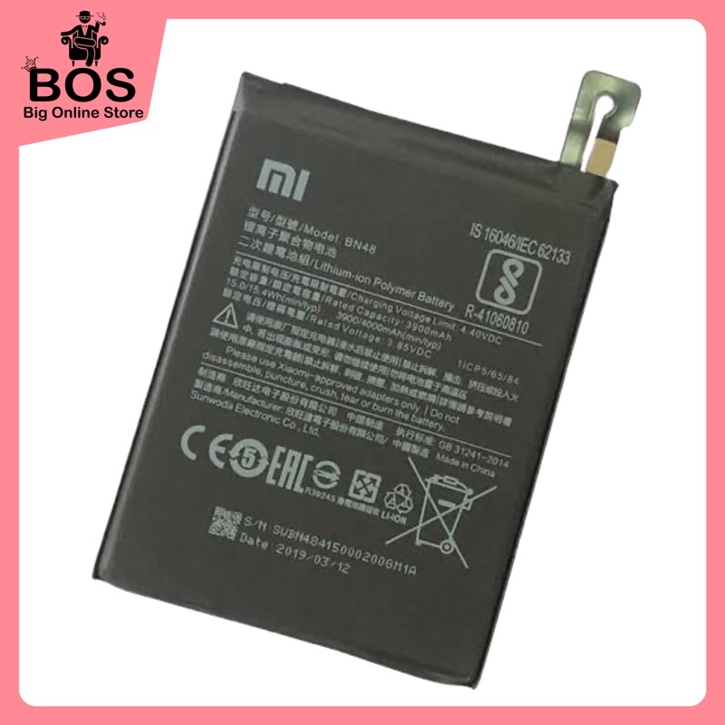 BOS - Battery HP Xiaomi BN48 / Redmi Note 6 Pro | Batre BT Baterai BN 48