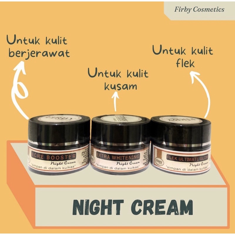 [FIRBY] Night Cream Racikan Jerawat Flek Extra Whitening