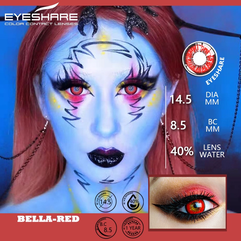 SRS (COD YES) soft lens mata cairan dan alat soflens diameter 14.5mm softlens halloween soflens korea aesthetic softlens minus(0.00) free lenscase cosplay soflen bella blue