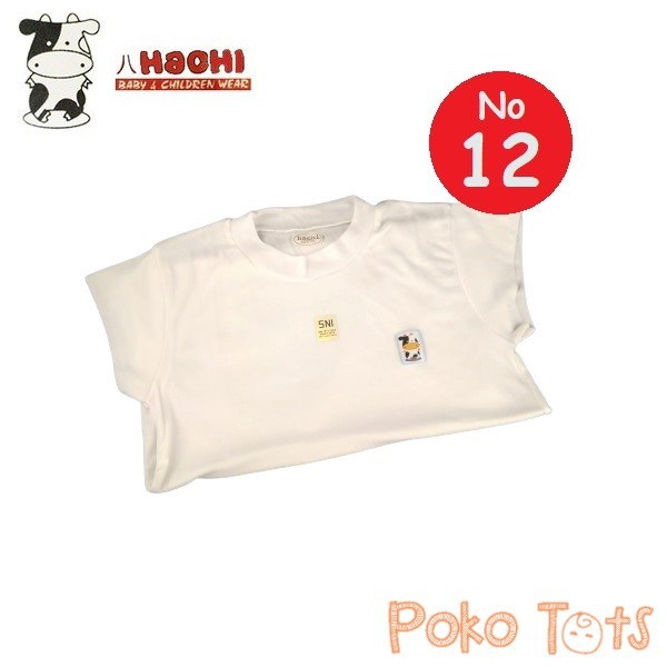 Hachi Kaos Oblong Putih Ukuran 12 Tangan Pendek Bayi dan Anak Polos