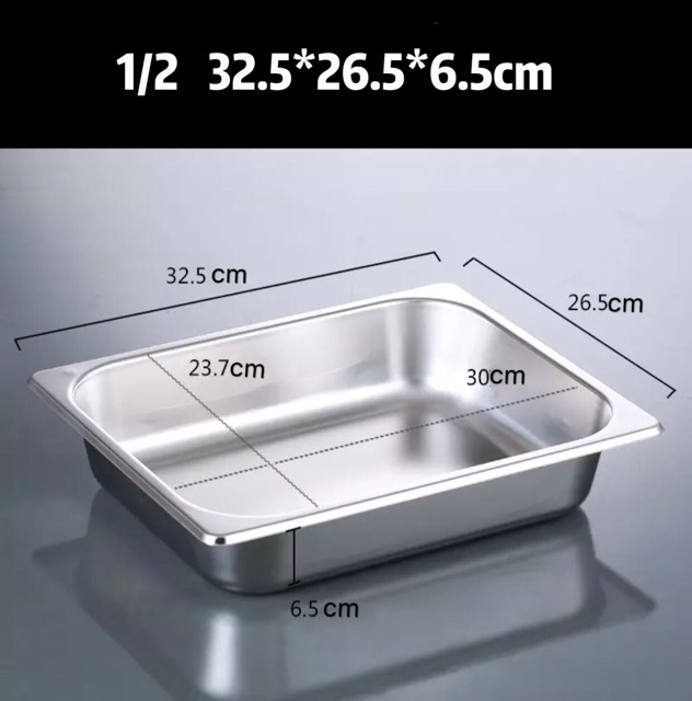 gastronom Food pan 1/2 ke dalam 6.5cm wadah penyimpan 1265 stainless steel