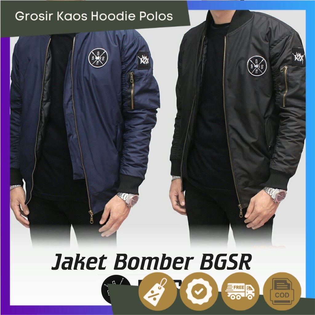 (COD) JAKET PRIA CASUAL SIMPLE WINDBREAKER BGSR / JAKET MOTOR PRIA / JAKET BOMBER / JAKET SGM