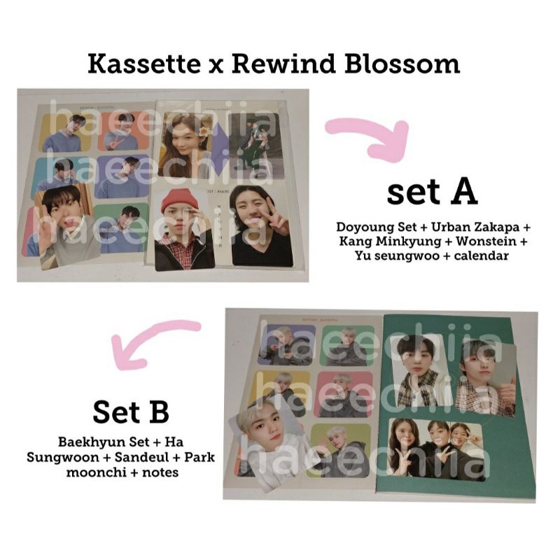 Kassette x Rewind Blossom - Doyoung set (pairing) Baekhyun set (pairing) Iz*one + sticker/member