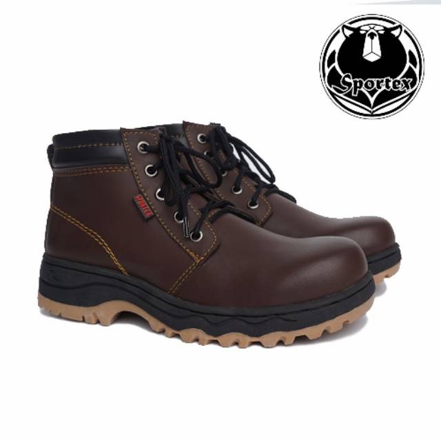 Sepatu Safety Pria Ujung Besi / type 03 coklat tua Sol MX by sportex / safety shoes