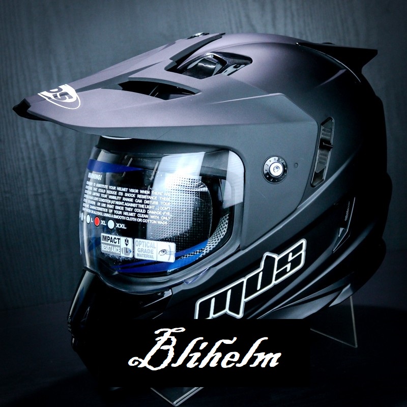 HELM MDS SUPER PRO BLACK DOFF SUPERMOTO HELMET