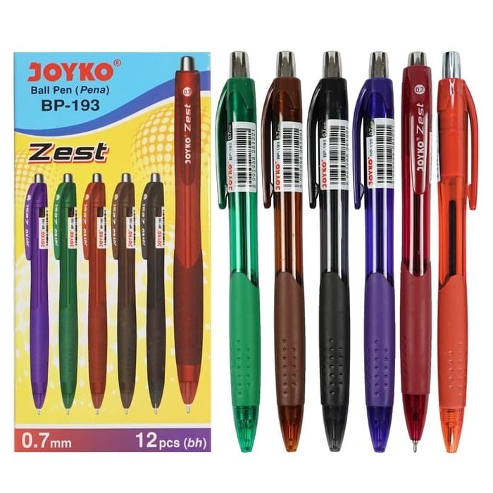 

Pulpen / Ball Pen Joyko BP-193 Zest 0.7mm / 1 BOX 12 PCS