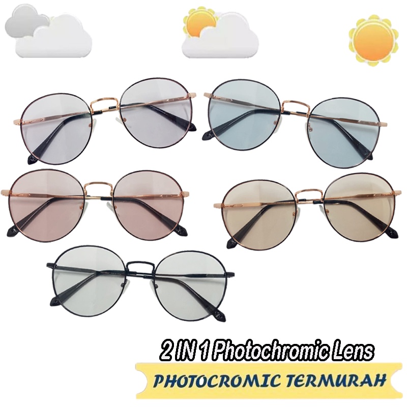 BISA COD [ PAKET KACAMATA PHOTOCROMIC ] KACAMATA FOTOCROMIK Fashion Wanita Pria Terkini Kacamata Murah Fotocromic Normal Kacamata Korea