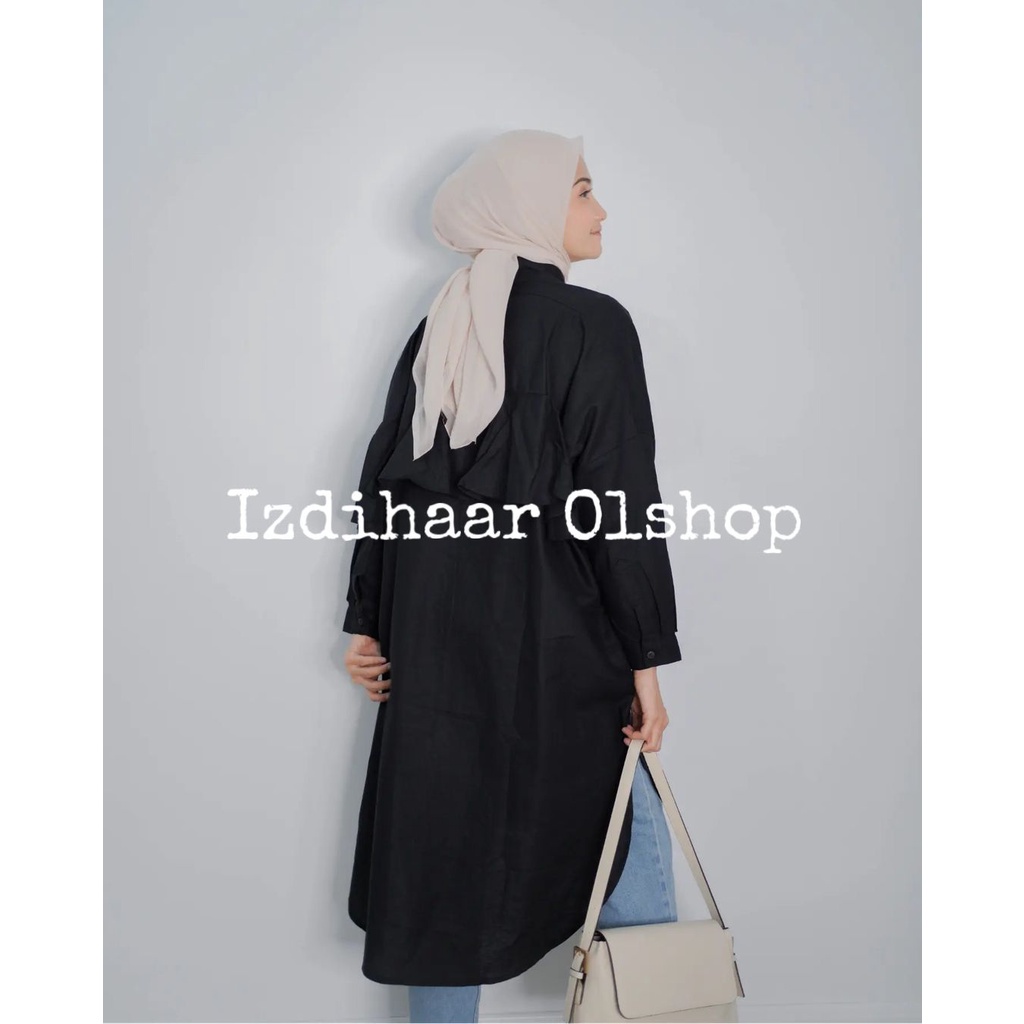 Siren Long Tunik Polos Basic Jumbo Ld 120 Bahan Rayon Viscose Premium | Atasan Wanita Tunik Full Kancing Busui | Layna Tunik Velmo | Cod Nusantara | Izdihaar Olshop