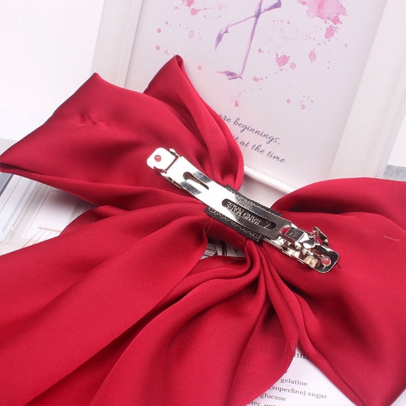 Delunashop Jepit Rambut Dasi Kupu-Kupu Klip pita panjang Wanita Korea Ribbon Long Big Bow Hairpin All-match Elegan Temperamen Baik Aksesori Impor Fashion Murah