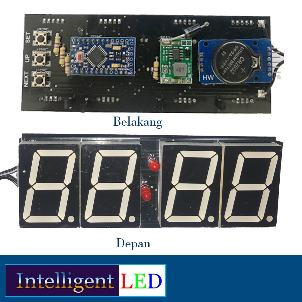 PCB Digital Clock ( Jam Digital ) 4 Digit x 7 Segment  46 x 137 mm