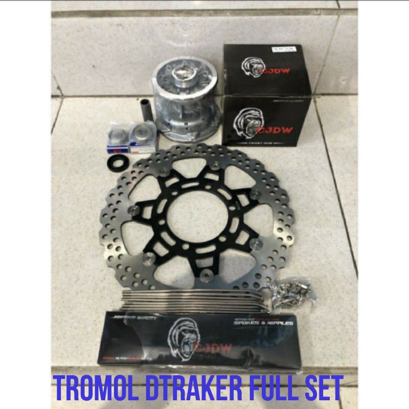 disc piringan Dtracker CJDW set tromol plus ruji dan baut stenlis bisa ke as 15 dan 12
