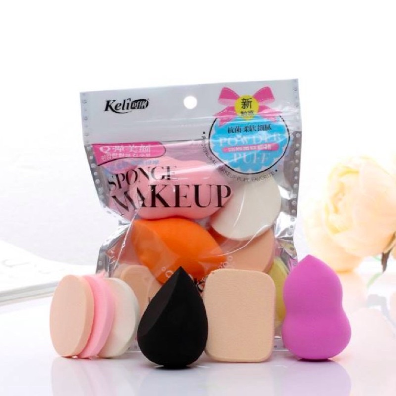 Sponge Make Up Set Isi 6 Spons Make Up 6in1 Beauty Blender Spons Foundation Wajah