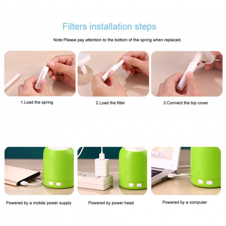 USB Portable Flexible LED Desk Lamp Humidifier - 3 Level Brightness - 160ml