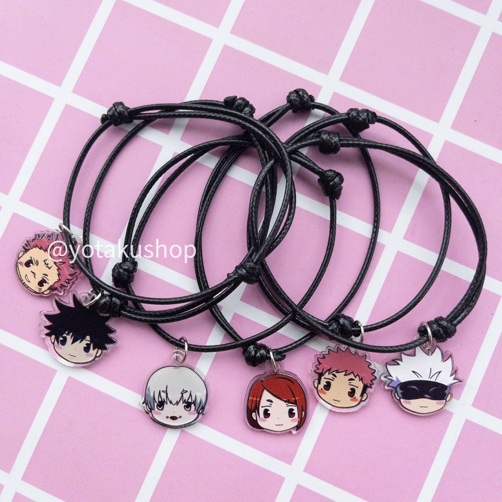 Gelang Jujutsu Kaisen Tali Single Charm Anime Fanmerch Gojo Sukuna BC03 YOTAKUSHOP