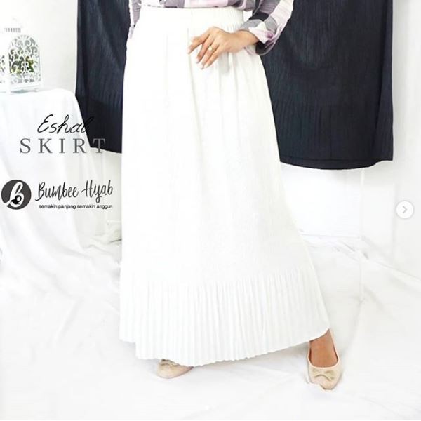 ESHAL SKIRT White - Bumbee_hijab