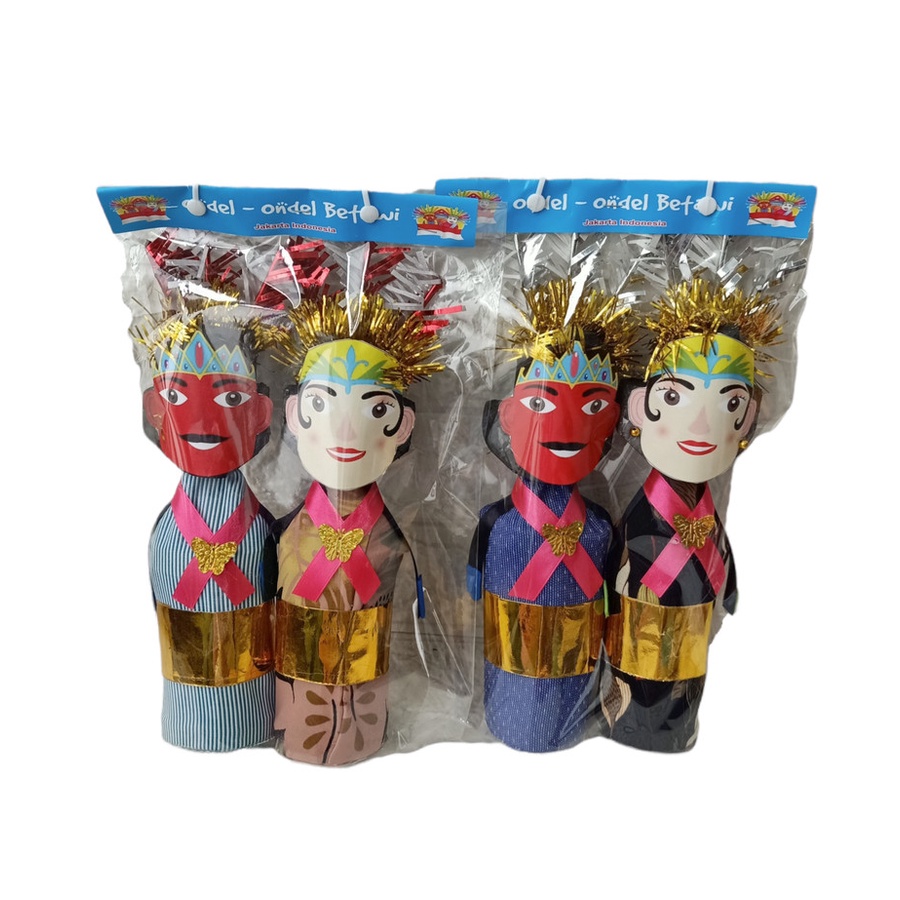 PROMO COD Mainan ANak Boneka Tradisional Lucu Khas Betawi / Mainan Boneka ONDEL ONDEL Betawi Isi Sepasang Anak Cewek Cowok 3 4 5 6 Tahun Unik